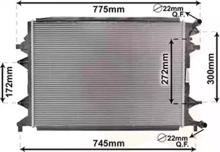 VAN WEZEL 58002370 -  Радиатор, охлаждение двигателя